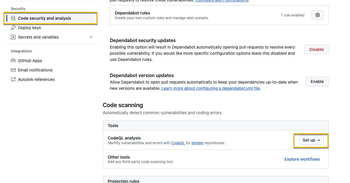 Setup CodeQL analysis