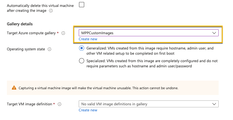 Select VM Image Gallery