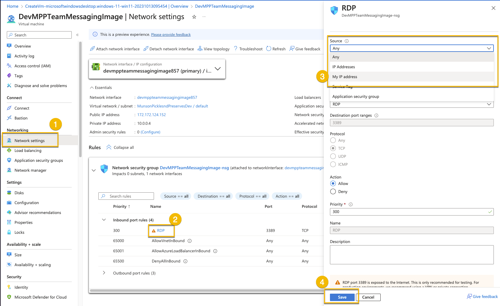 VM Network RDP